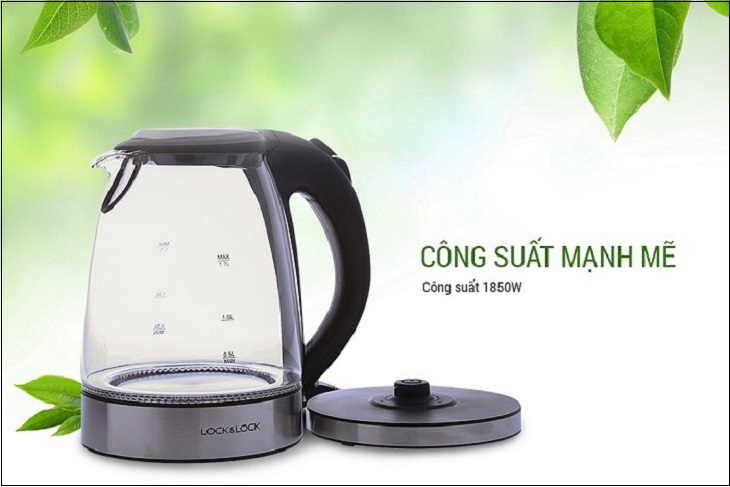 Bình đun siêu tốc Lock&Lock có công suất mạnh mẽ từ 1850 - 2200W
