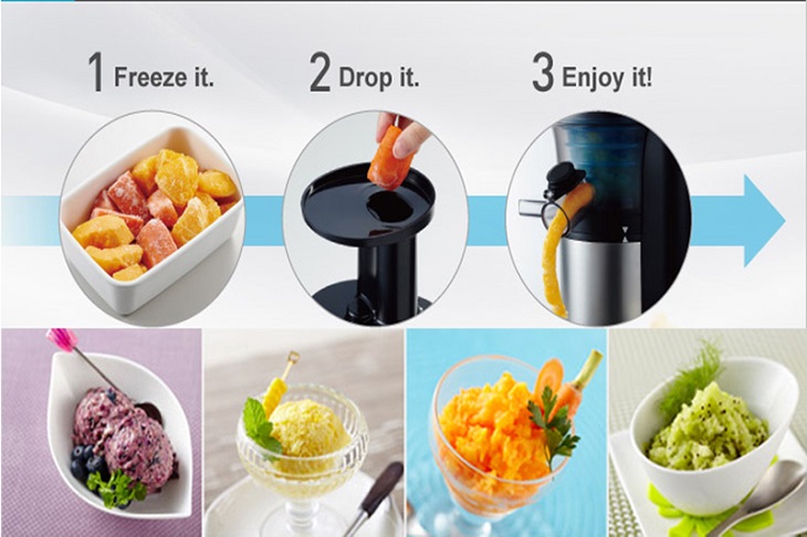 Máy ép được trái cây đông lạnh để làm món kem tuyết thơm ngon