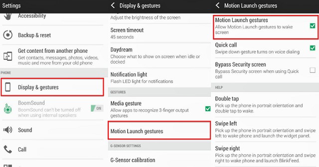 Kích hoạt tính năng Motion Launch trong Settings