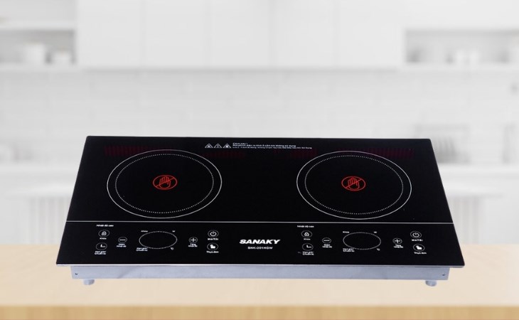 Bếp hồng ngoại đôi lắp âm Sanaky SNK-201HGW có công suất tổng 4000W cho khả năng nấu chín thức ăn nhanh chóng