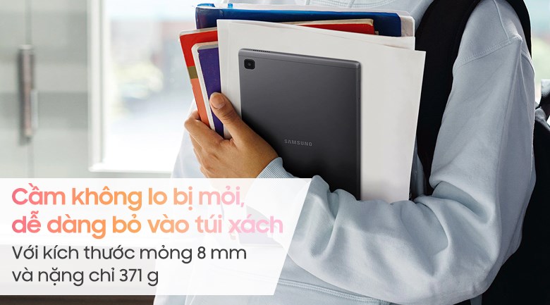 Samsung Galaxy Tab A7 Lite với thiết kế nhỏ gọn