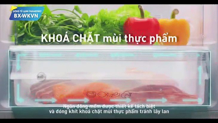 Ngăn đông mềm thiết kế riêng biệt ngăn lẫn mùi thực phẩm - tủ lạnh Panasonic NR-BX0WKVN