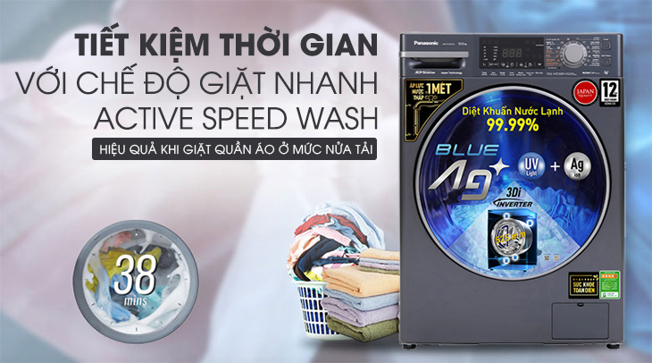 Giặt nhanh 38 phút, tiết kiệm thời gian