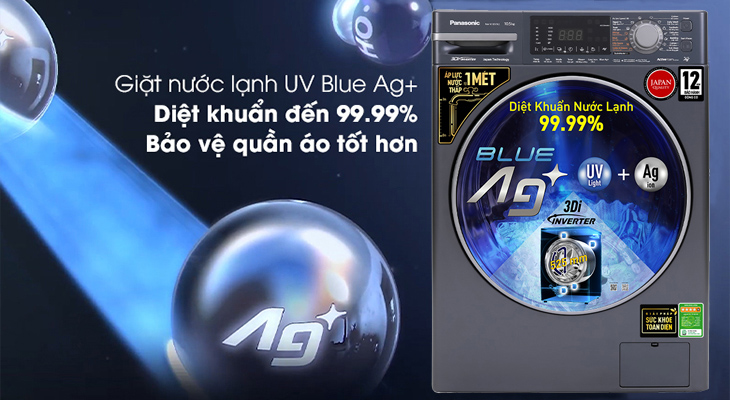 Giặt nước lạnh Blue Ag+ diệt khuẩn 99.99%
