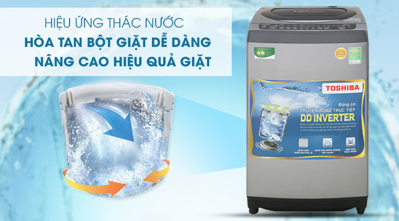 Hiệu ứng thác nước - Máy giặt Toshiba Inverter 9 Kg AW-DJ1000CV SK
