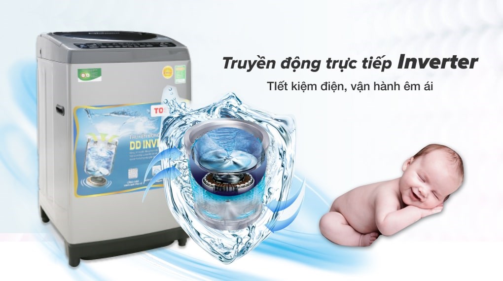 Mâm giặt Hybrid Powerful - Máy giặt Toshiba Inverter 9 Kg AW-DJ1000CV SK
