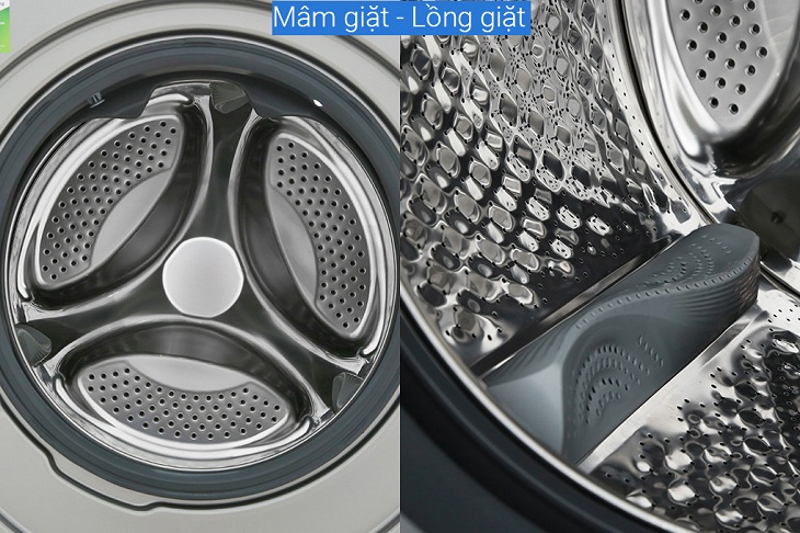 Lồng giặt được làm từ thép không gỉ