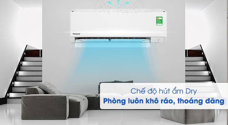 Không gian khô ráo, thoáng đãng với chế độ hút ẩm