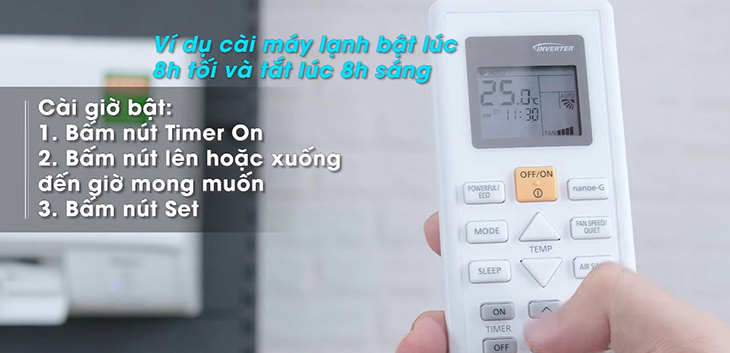 Chế độ hẹn giờ bật máy lạnh