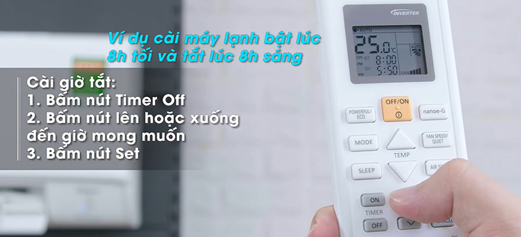 Chế độ hẹn giờ tắt máy lạnh
