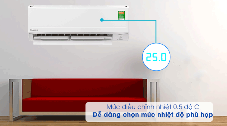 Thay đổi 0,5 độ mỗi lần bấm