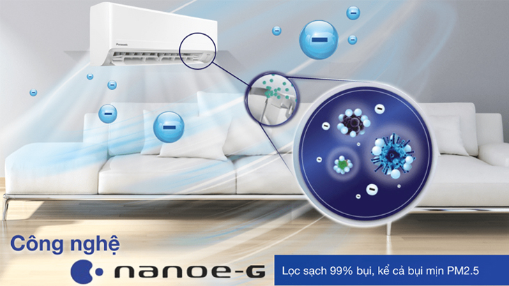 Đánh giá chi tiết máy lạnh Panasonic dòng PU-XKH Inverter tiêu chuẩn - Công nghệ Nanoe-G loại bỏ 99% bụi mịn PM 2.5