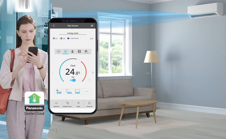 Kết nối wifi, điều khiển từ xa qua ứng dụng Panasonic Comfort Cloud