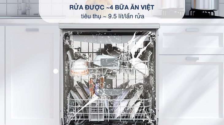 Dung tích lớn, làm sạch nhiều chén đĩa trong một lần rửa
