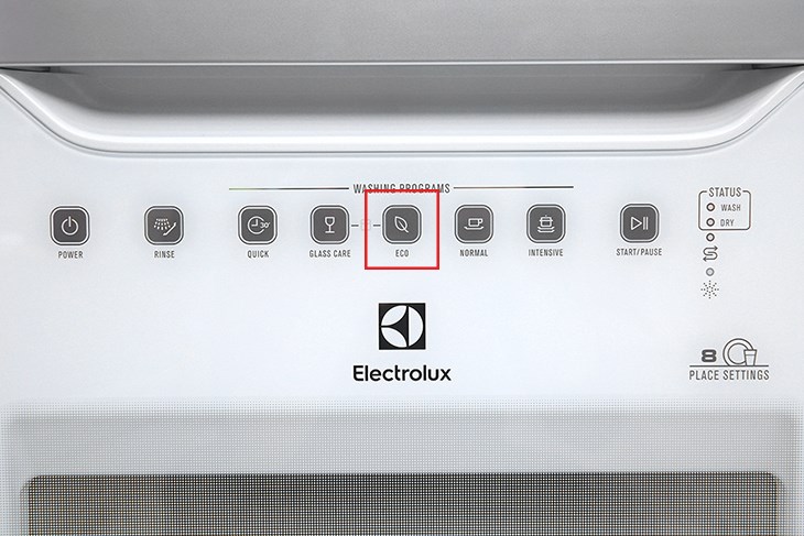 Chương trình Eco mất khoảng 185 phút, rửa sạch và tiết kiệm điện nước