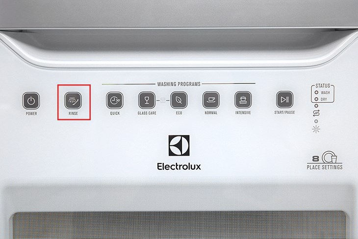 Chương trình Rinse là chương trình rửa sơ chén bát, phù hợp để rửa chén bát lâu ngày không sử dụng bị bám bụi bẩn