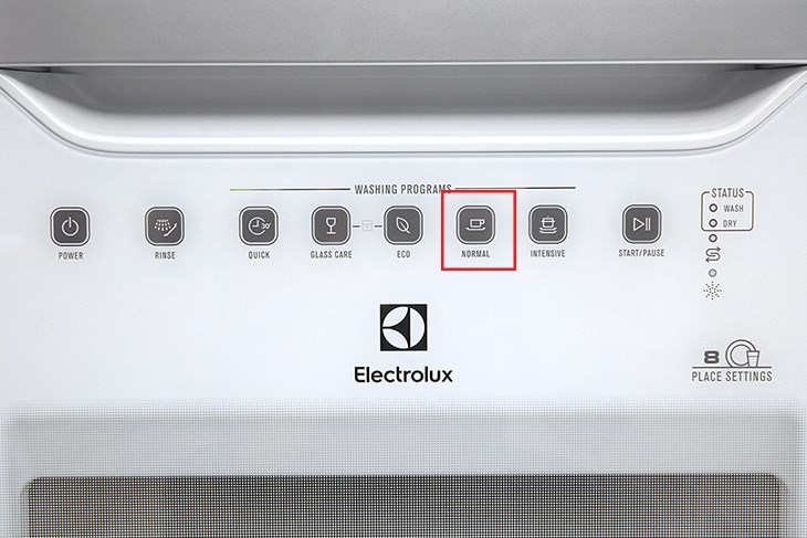 Normal là chương trình rửa bình thường, mất 150 phút, không sử dụng quá nhiều nước hoặc nhiệt độ cao