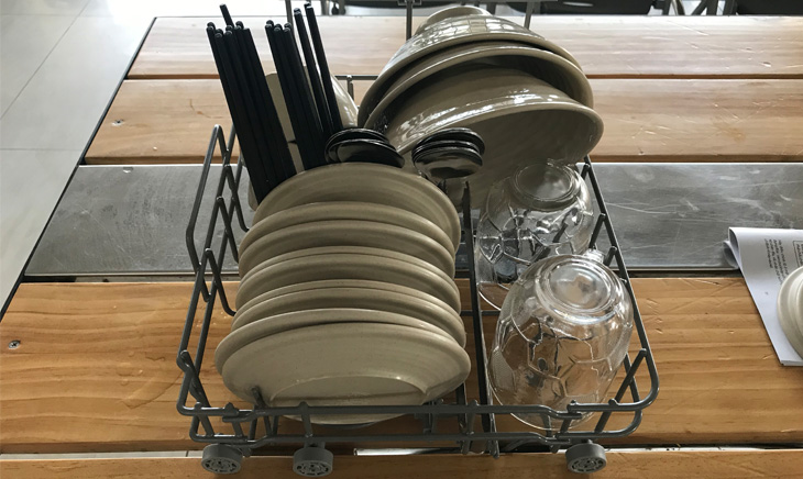Rửa khoảng 3 bộ chén đĩa