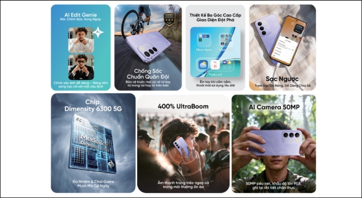 realme C85 5G sở hữu chip Dimensity 6300 cho phép bạn chơi game cấu hình nặng