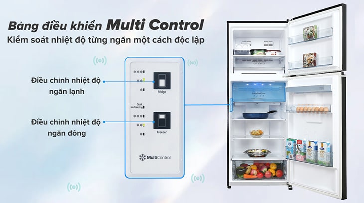 Đánh giá chi tiết tủ lạnh Panasonic Inverter 405 lít NR-TX461GPKV - Bảng điều khiển