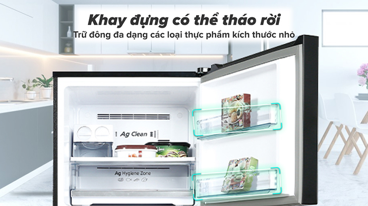 Đánh giá chi tiết tủ lạnh Panasonic Inverter 405 lít NR-TX461GPKV - Khay đựng