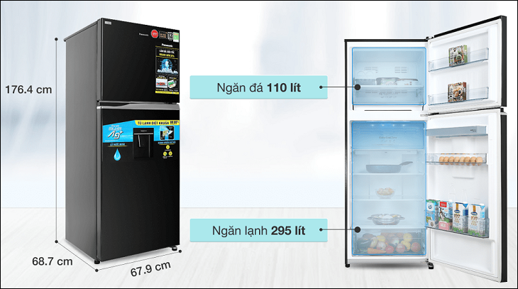 Dung tích 405 lít thích hợp cho gia đình từ 4 - 5 người