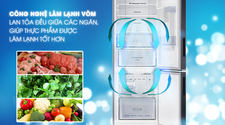 Công nghệ làm lạnh vòm - Tủ lạnh Samsung Inverter 307 lít RB30N4180B1/SV