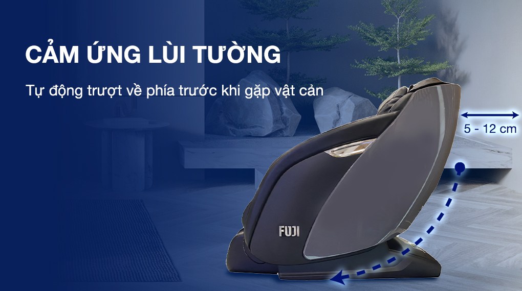 Ghế massage Fuji Luxury FJ S600 được trang bị cảm ứng lùi tường đảm bảo an toàn tối đa cho gia đình bạn