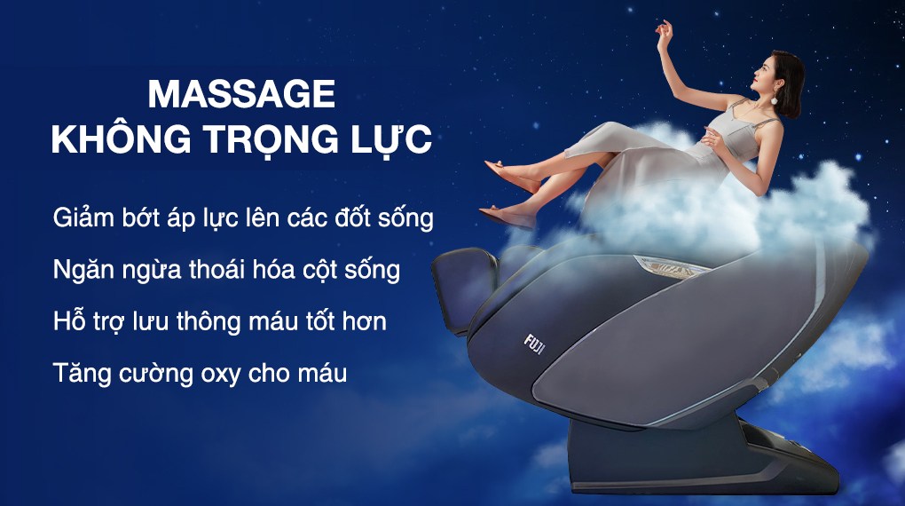 Tính năng massage không trọng lực đưa cơ thể bạn về trạng thái thoải mái nhất, từ đó tăng cường hệ hô hấp