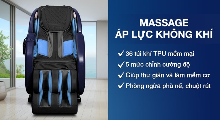 Cơ bắp của người dùng sẽ được xoa dịu và làm săn chắc hơn nhờ tính năng massage áp lực không khí