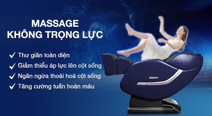 Ghế massage Makano MKGM-10003 sở hữu tính năng massage không trọng lực giúp cải thiện hệ tuần hoàn và lưu thông máu hiệu quả