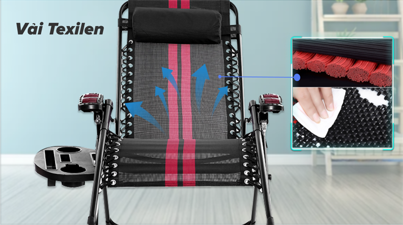 Chất liệu vải Texilen thoáng khí, không thấm mồ hôi