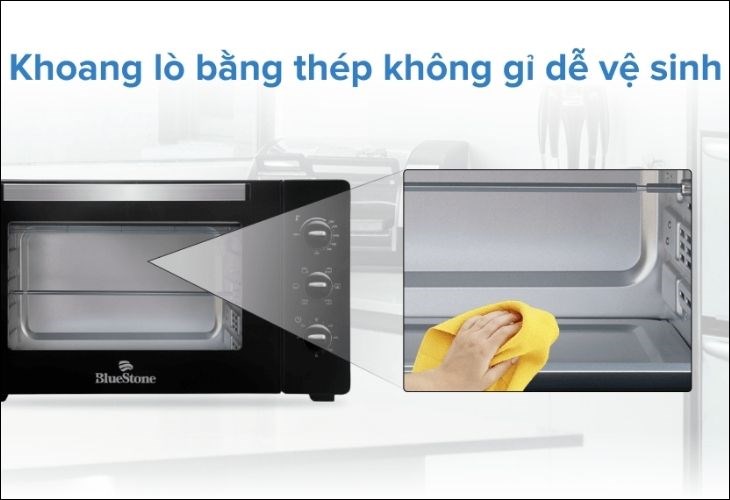 Sản phẩm có khoang lò bằng thép không gỉ bền lâu và dễ vệ sinh