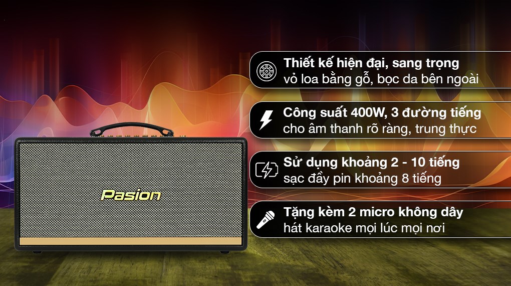 Loa karaoke xách tay PASION 2 400W