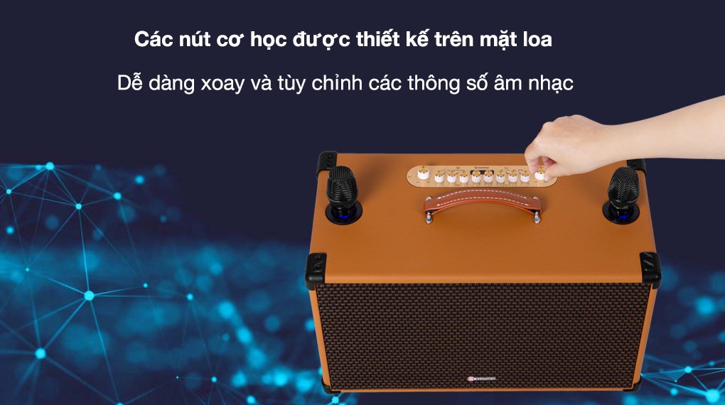 Loa karaoke xách tay Sumico BT-S82 dễ dàng tùy chỉnh chức năng bằng các nút cơ học trên thân loa