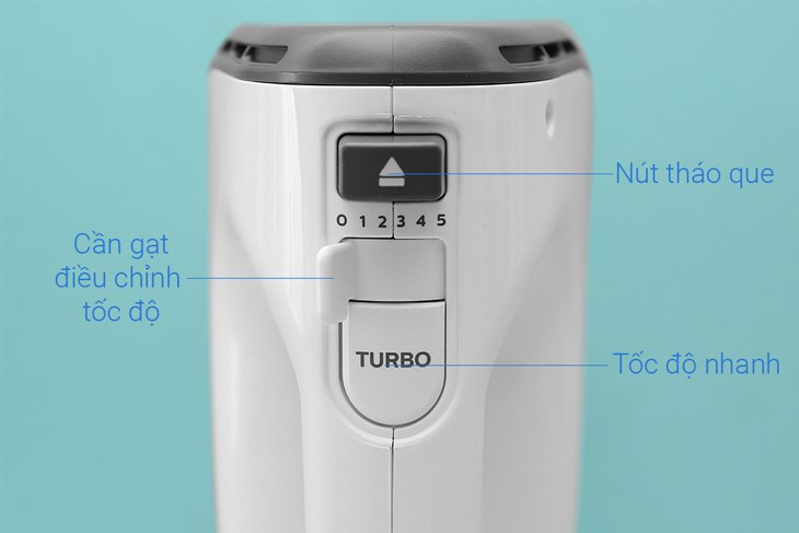 Tùy chỉnh độ nhanh, chậm của máy với 5 tốc độ quay bằng nút gạt dễ dàng