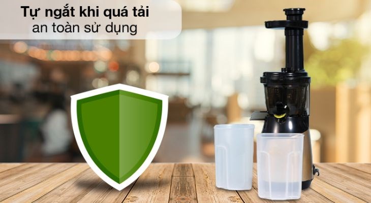 Máy ép chậm Ferroli FSJ-150M trang bị tính năng tự ngắt khi quá tải, đảm bảo an toàn