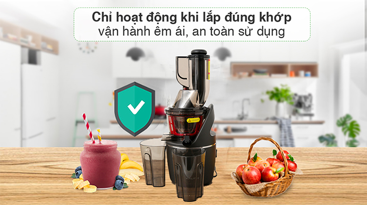Máy trang bị tính năng chỉ hoạt động khi lắp đúng khớp an toàn