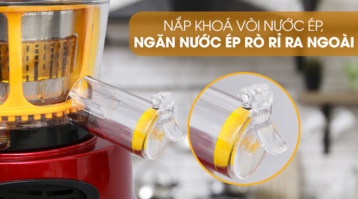 Đầu ra nước ép có nắp khóa chống rò rỉ