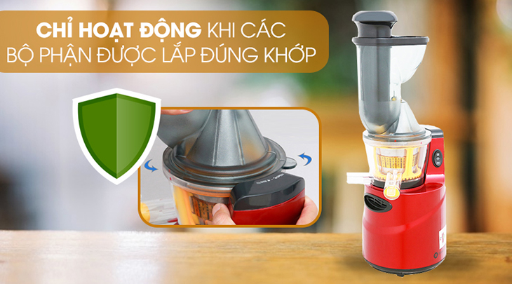Máy có tính năng chỉ hoạt động khi được lắp đúng khớp