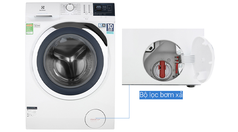 Bộ lọc bơm xả giúp lọc và giữ lại cặn bẩn