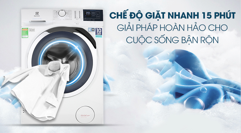Chế độ giặt nhanh chỉ trong 15 phút