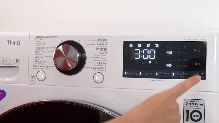 Tùy ý thêm quần áo vào khi máy đang giặt với tính năng Add Item