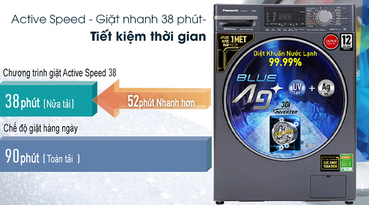 Giặt nhanh chỉ với 38 phút