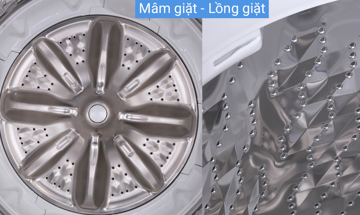mâm giặt và lồng giặt làm từ thép k gỉ