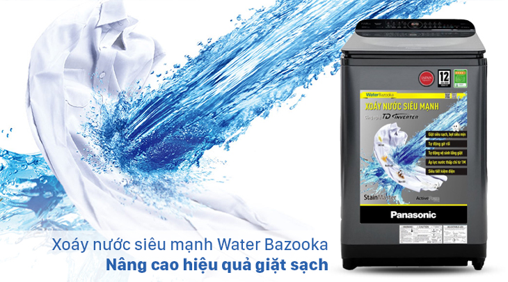 Xoáy nước mạnh mẽ Water Bazooka cho phép giặt sạch hiệu quả