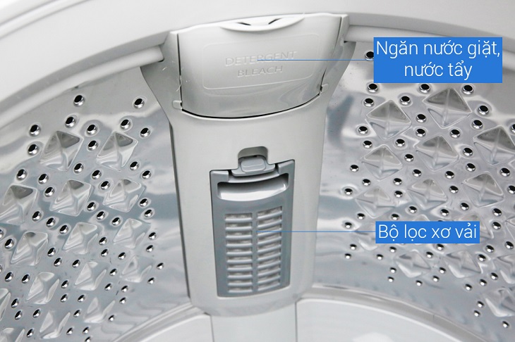 Ngăn nước tẩy, bộ lọc xơ vải