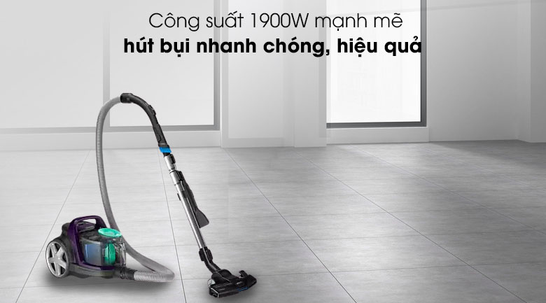 Máy hút bụi Philips trang bị công suất hút bụi mạnh mẽ