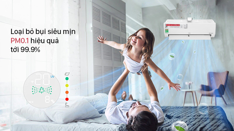 Loại bỏ bụi siêu mịn PM0.1 đến 99.9%