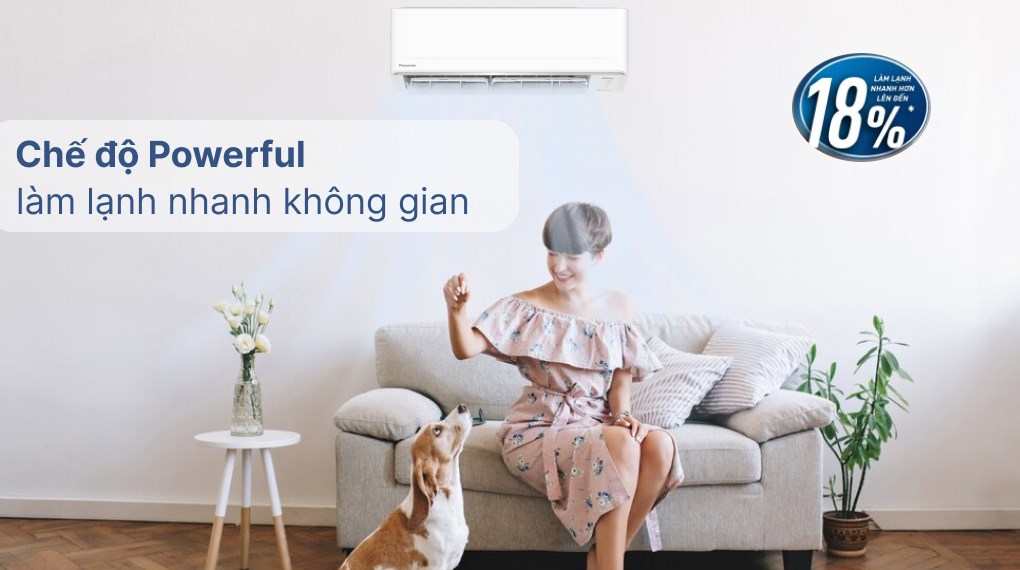 chế độ Powerful sẽ kích hoạt máy nén hoạt động hết công suất để đạt mức nhiệt mong muốn trong thời gian ngắn nhất